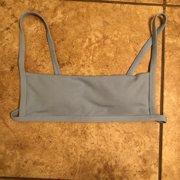 Light Blue Ribbed Hook String Bikini Set - L - Picture 2 of 6